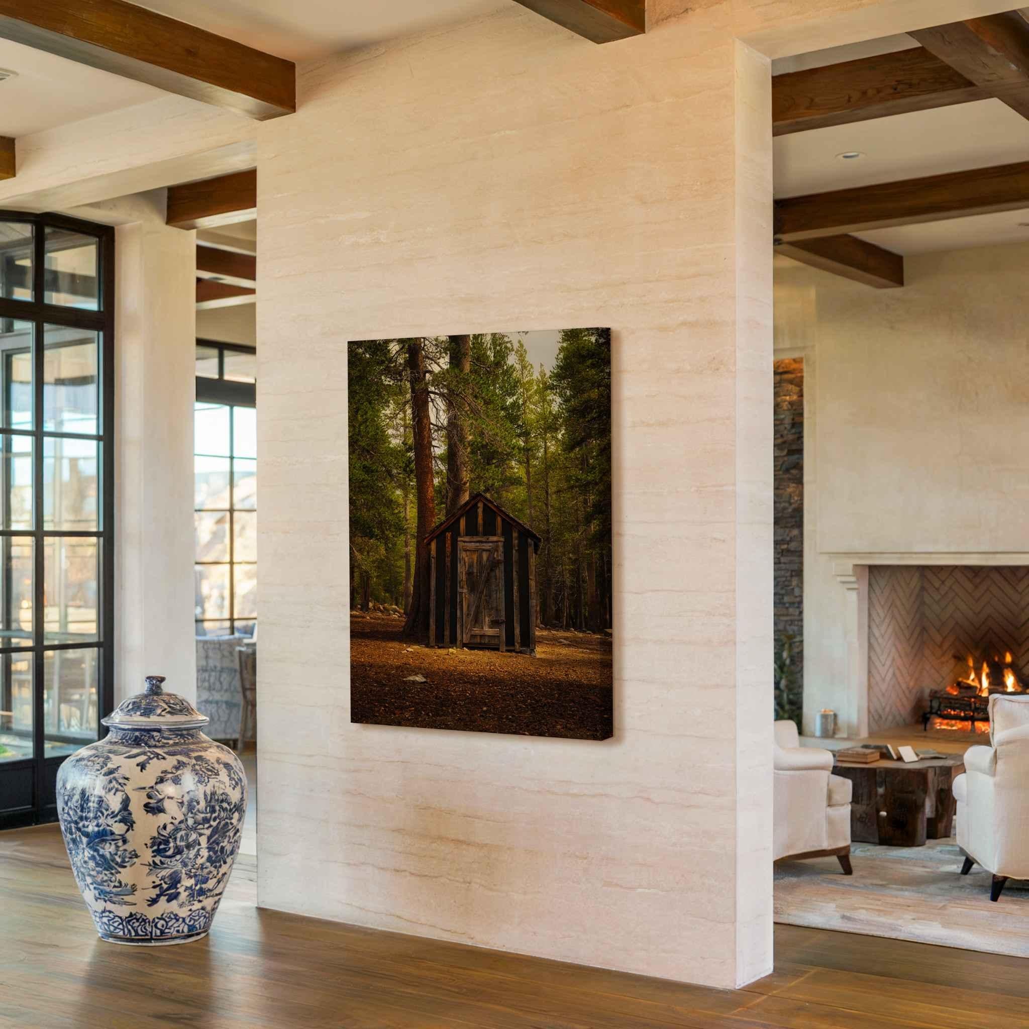 .jpg
Rustic Remnant Among the Trees canvas print displayed in a warm rustic living room with natural wood beams and fireplace.