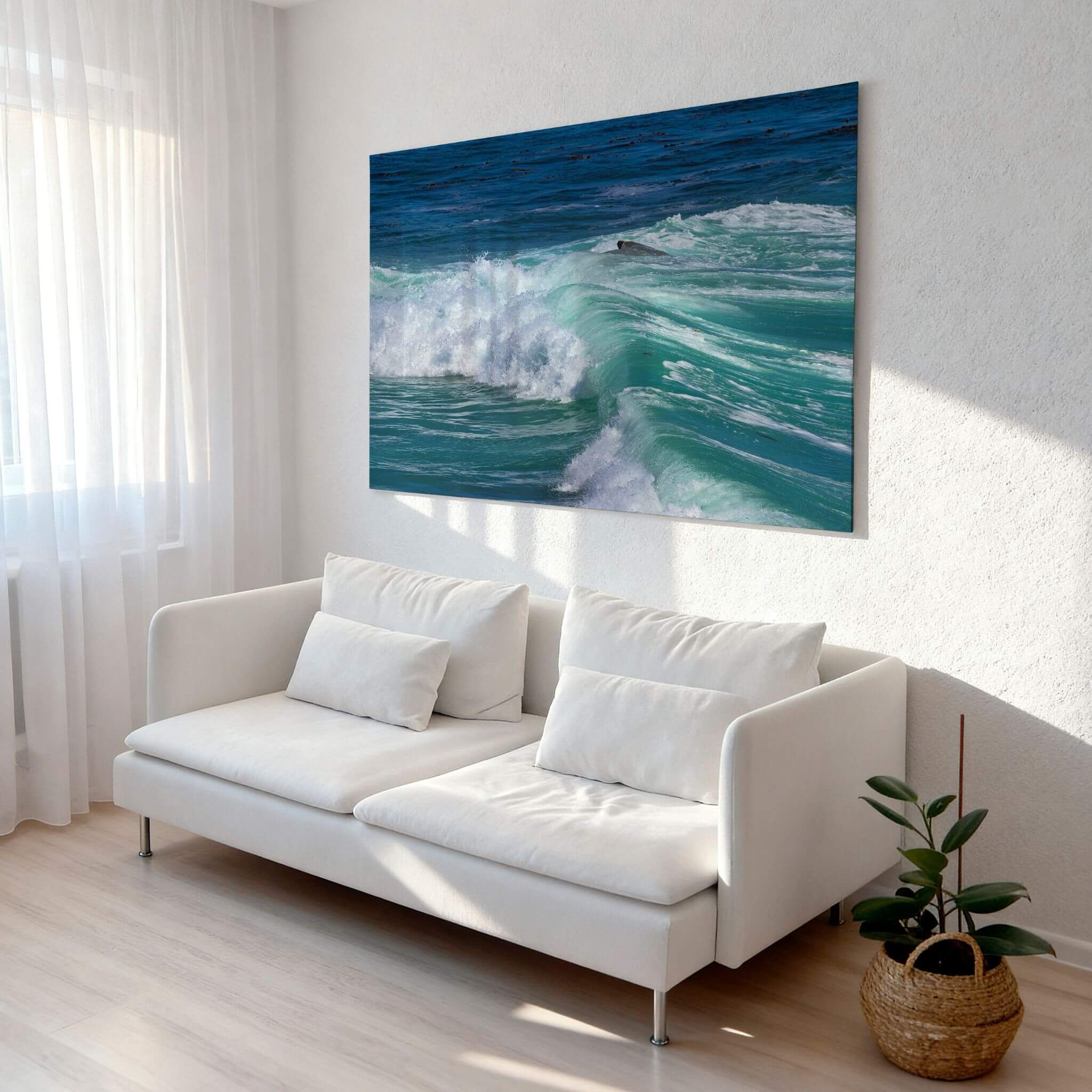Turquoise Healing Waves | Laguna Beach Coastal | Metal Print
