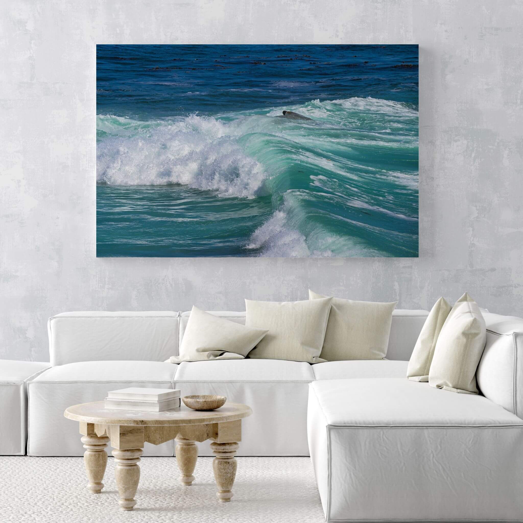 Turquoise Healing Waves | Laguna Beach Coastal | Metal Print