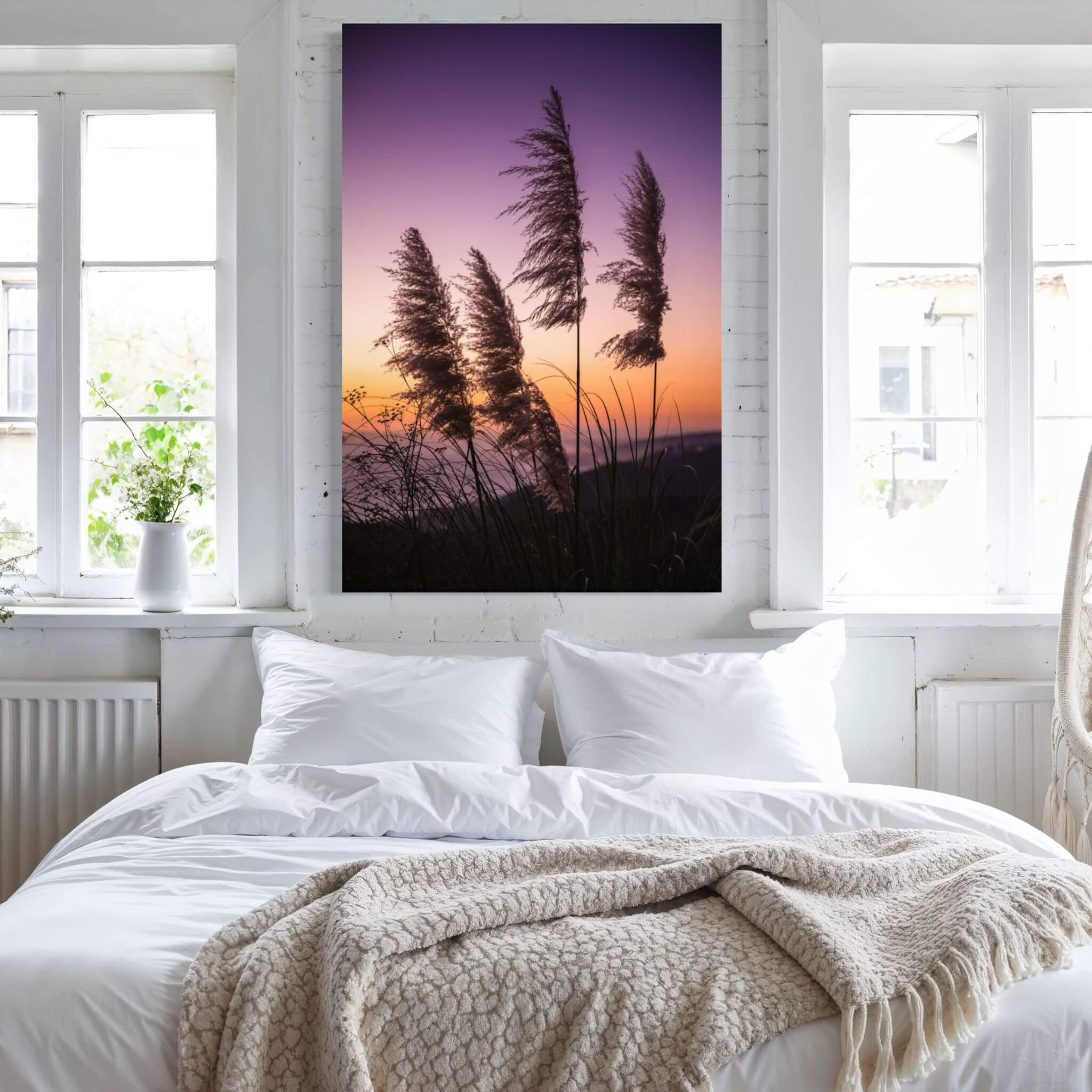 Pampas Grass Sunset  |  Metal Print