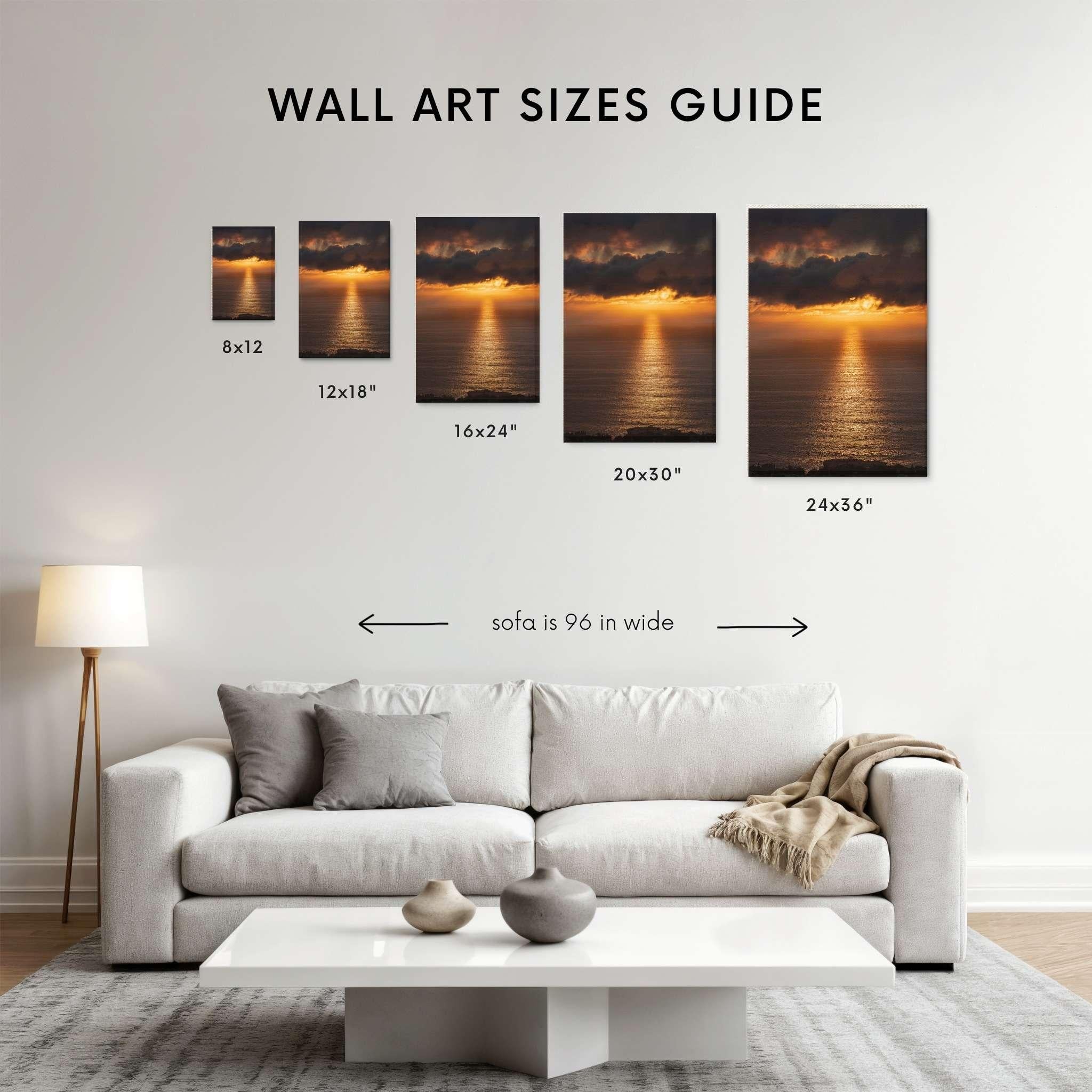 golden rays on the mirrored  sea by of the pacific by Abigail Diane Photography is available as a fine art print, canvas, metal print, and framed wall art in multiple sizes.